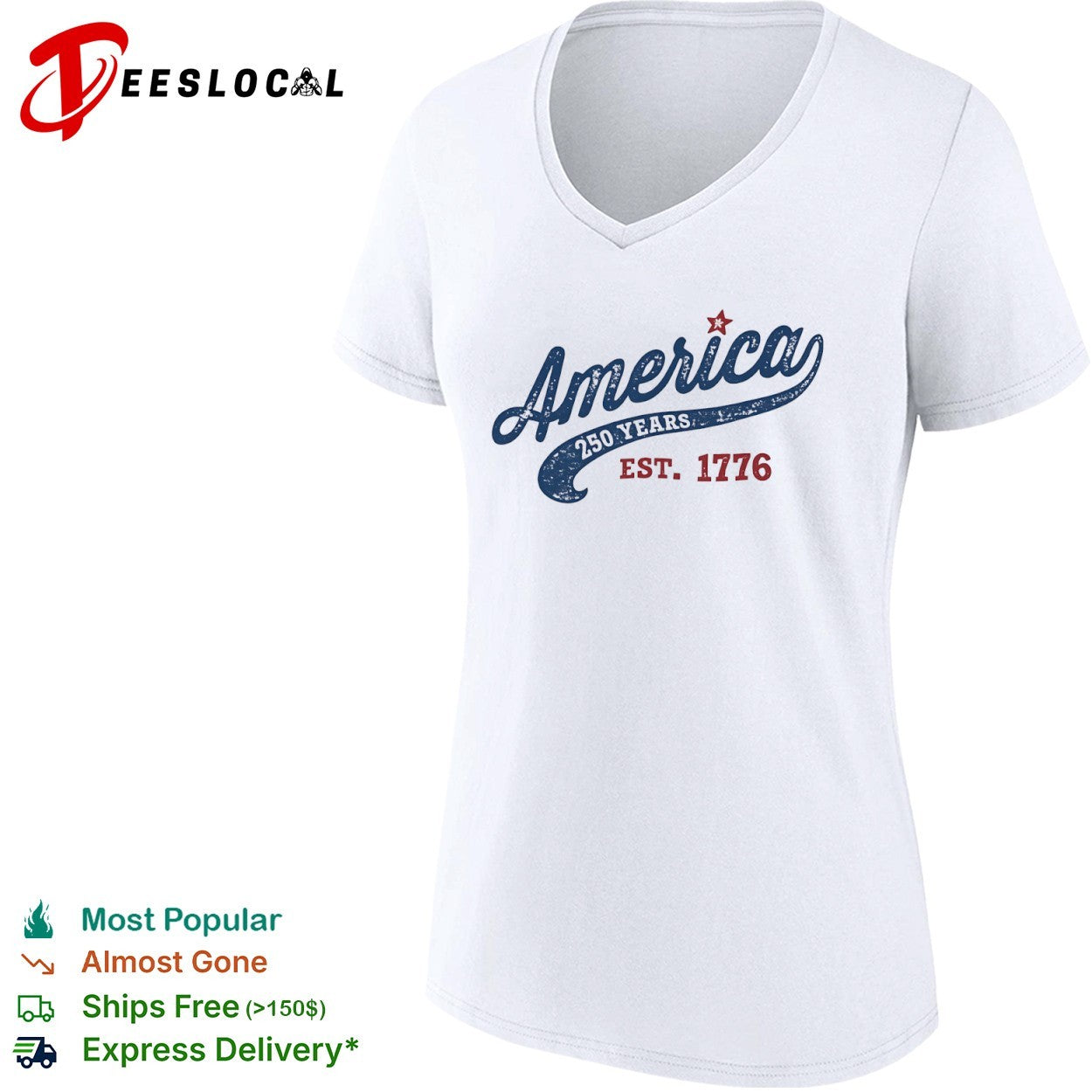 America 250 Years Est 1776 Patriotic Fourth of July Independence Day Celebration shirt