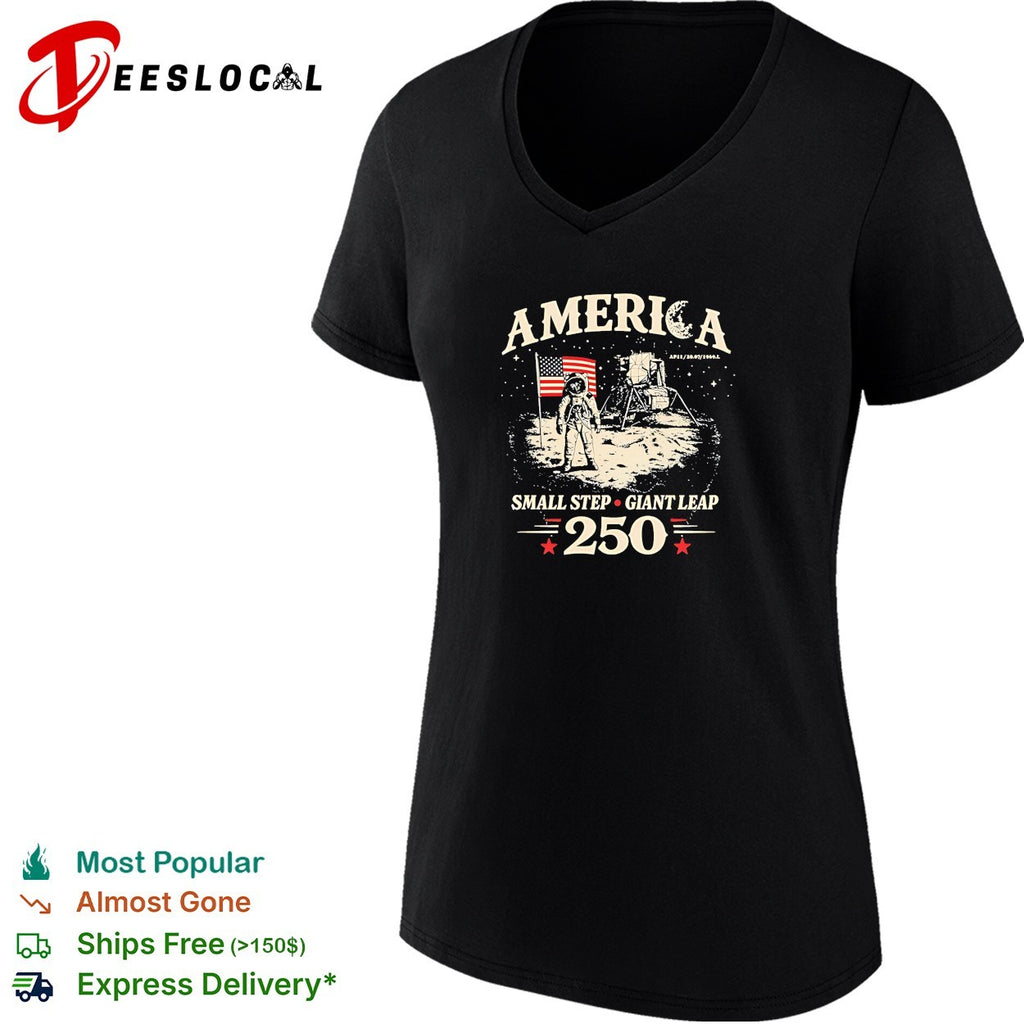 America small step giant leap 250 anniversary moon landing astronaut shirt