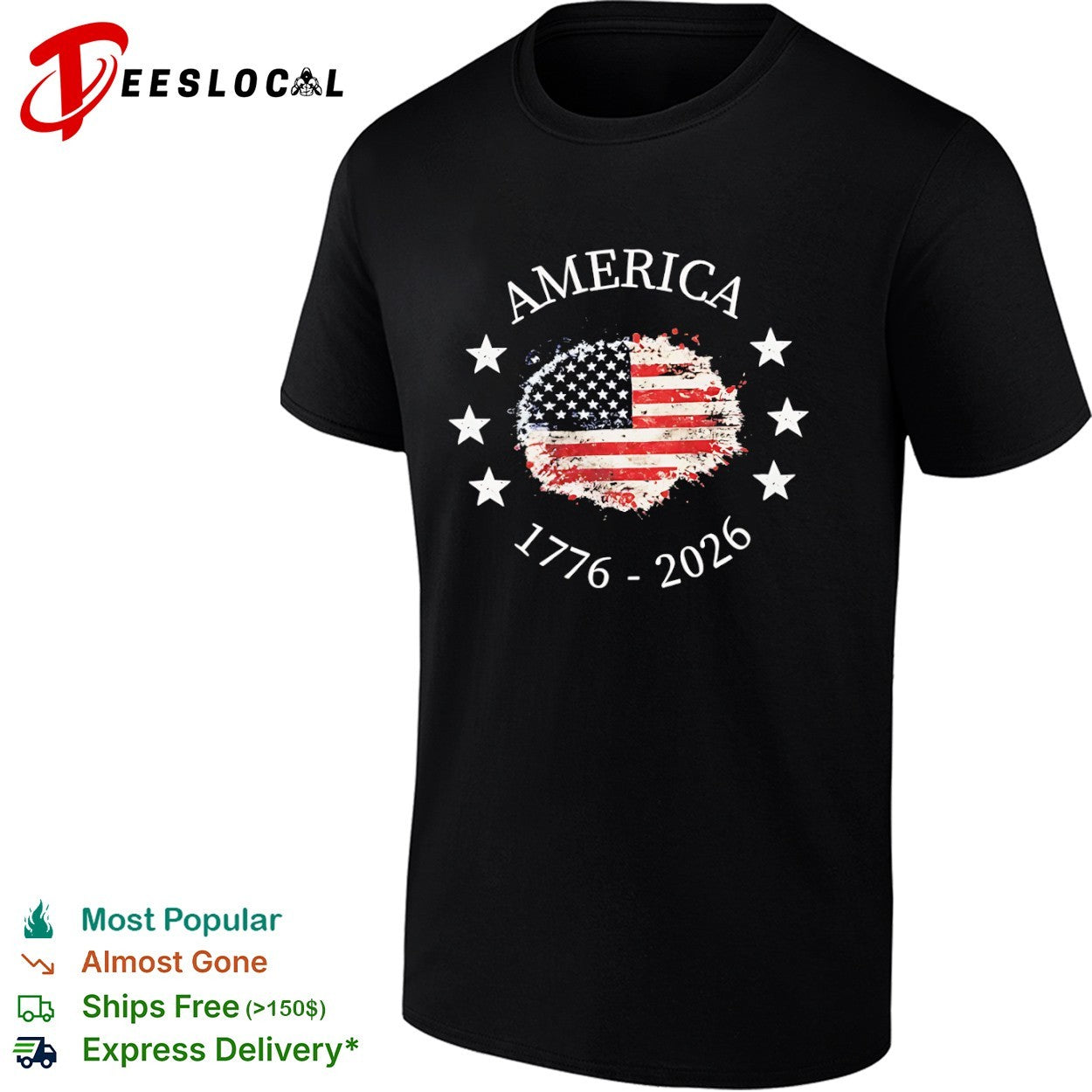 America stars flag 1776 2026 shirt