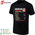 American Freedom Nutrition Facts Patriotism Guns Freedom Bacon Capitalism Shirt