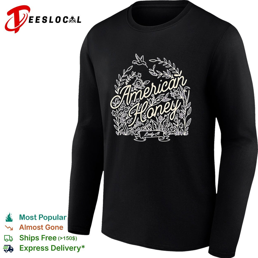 American Honey Lady A floral hummingbird and plant shirt