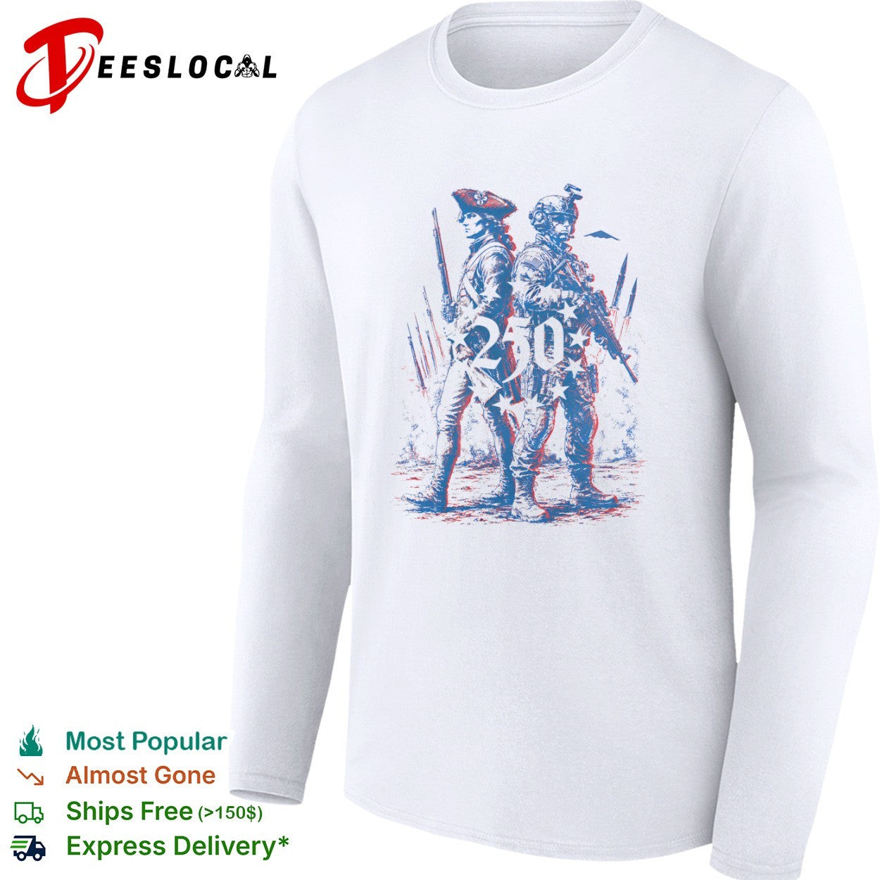 American Revolutionary War Soldier and Modern Infantry 250 Years of Service shirt