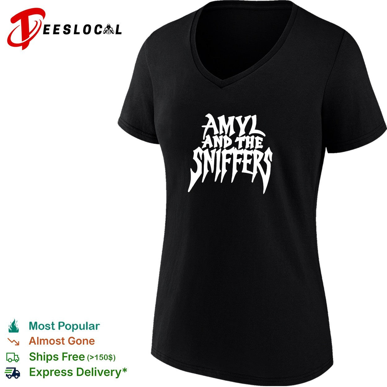 Amyl and the Sniffers gothic metal logo shirt