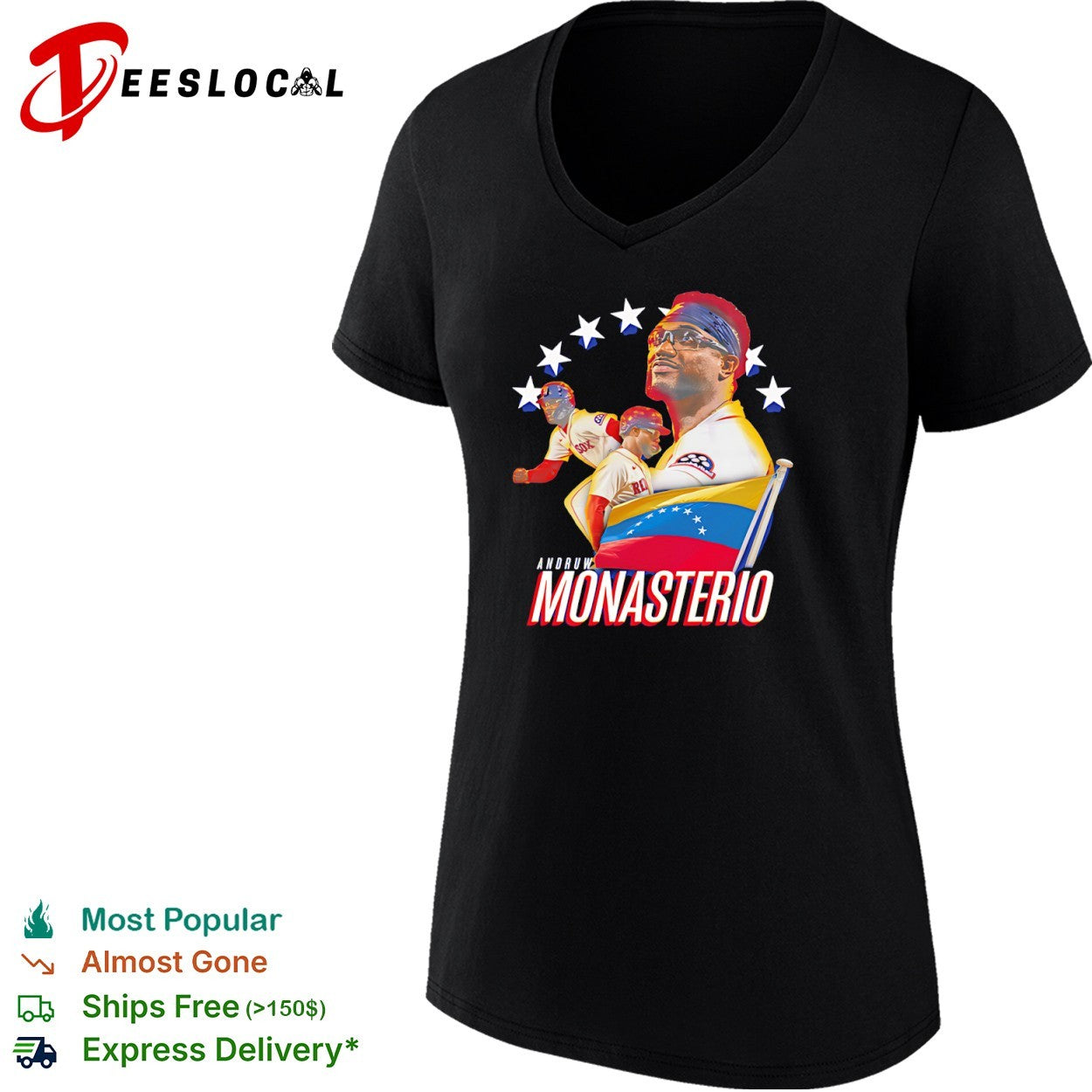Andruw Monasterio Boston Red Sox Venezuela baseball shirt