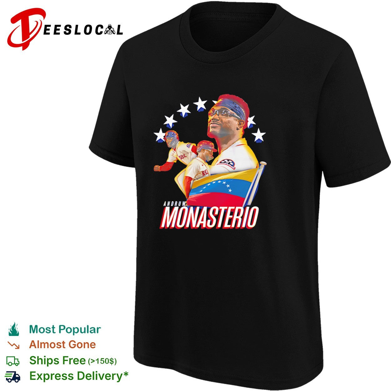 Andruw Monasterio Boston Red Sox Venezuela baseball shirt