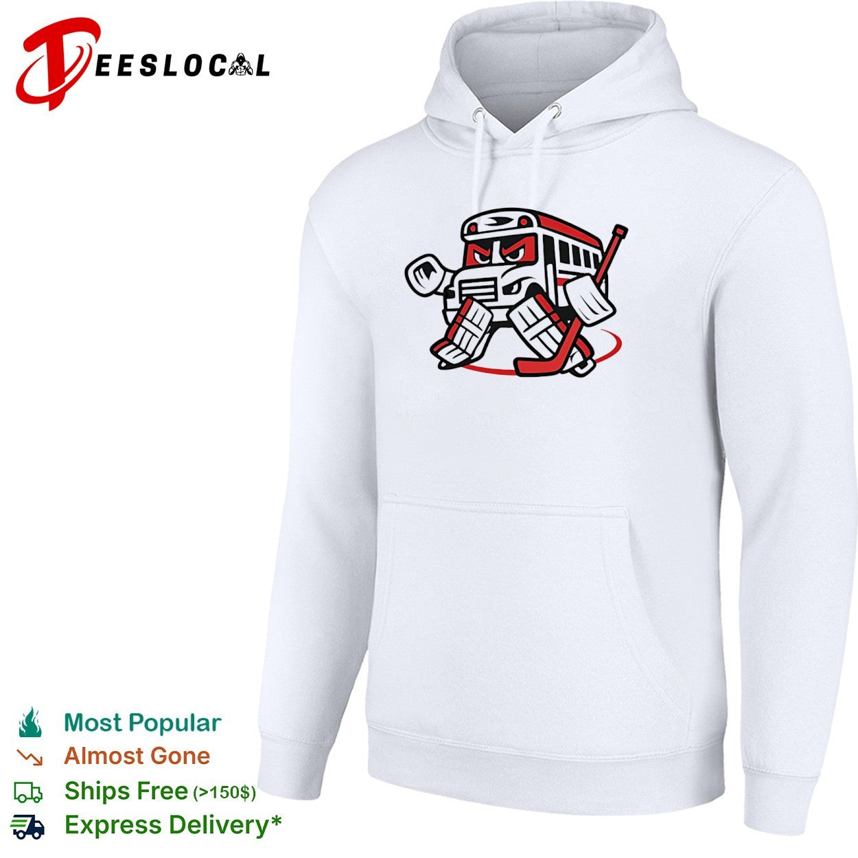 Angry School Bus Goalie Hockey Cartoon Mascot shirt