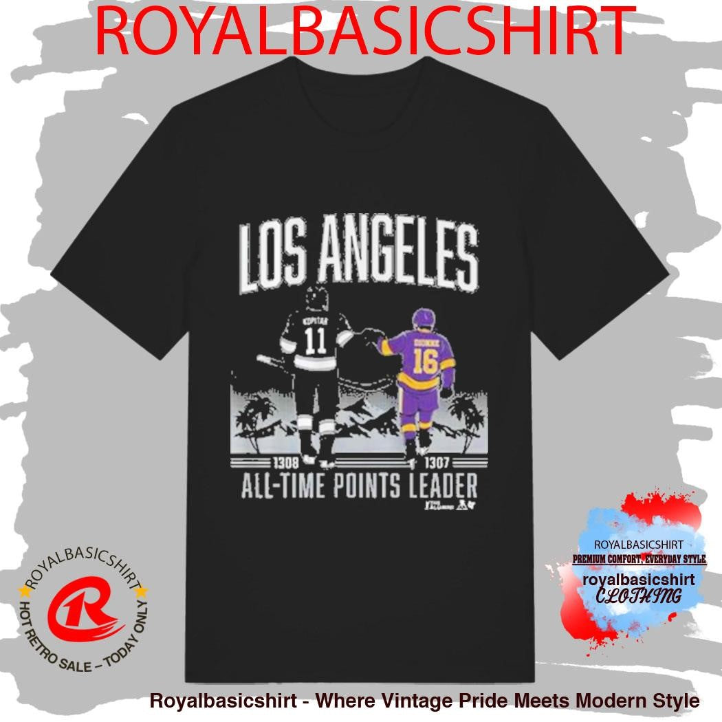 Anze Kopitar and Marcel Dionne Los Angeles All Time Points Leader Shirt