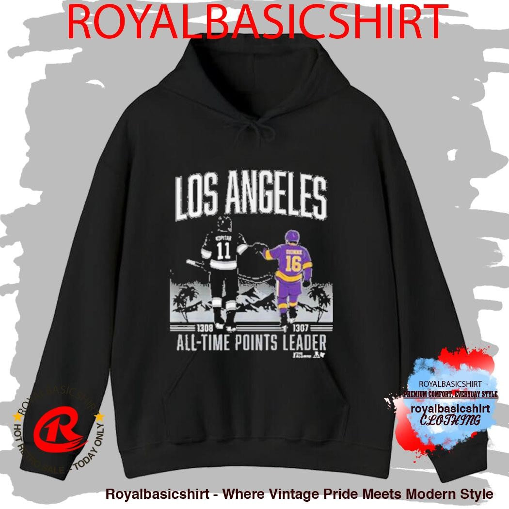 Anze Kopitar and Marcel Dionne Los Angeles All Time Points Leader Shirt