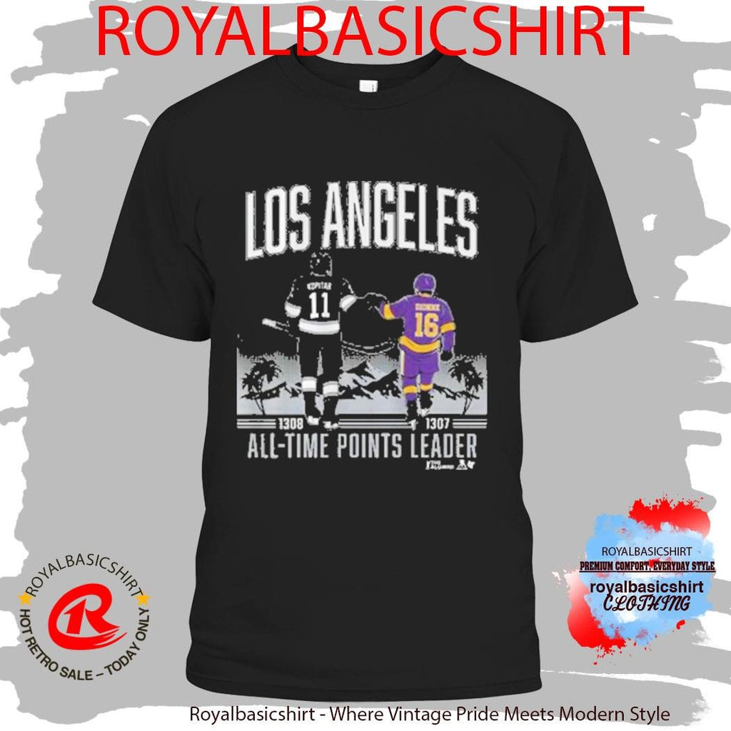 Anze Kopitar and Marcel Dionne Los Angeles All Time Points Leader Shirt