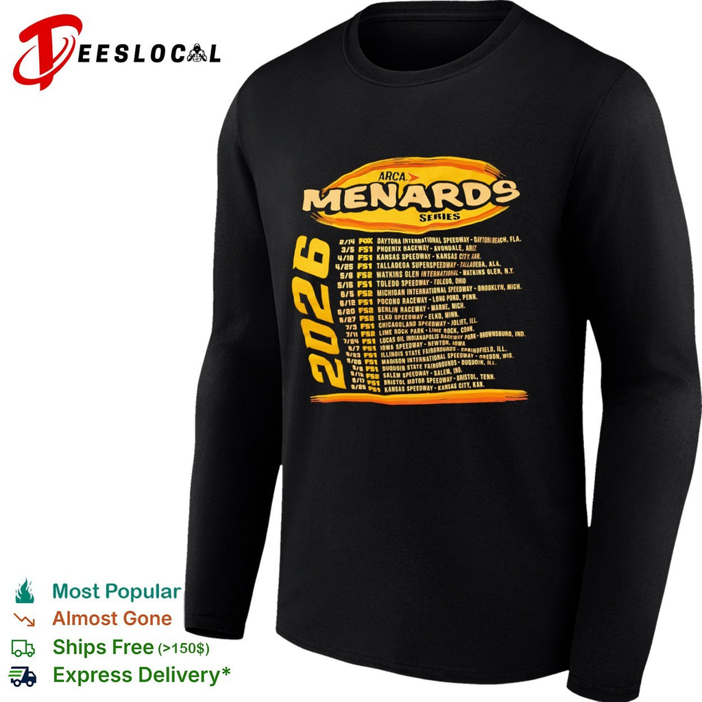 Arca Menards series 2026 racing schedule calendar shirt