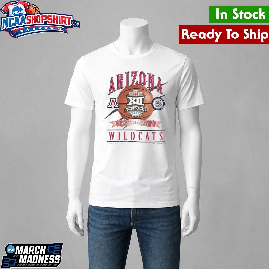 Arizona Wildcats 2026 Big 12 Men’s Basketball Tournament Champions Locker Room Shirt