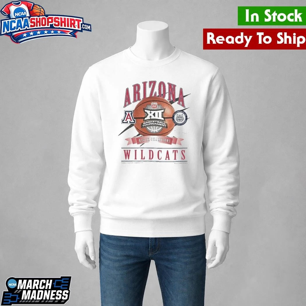 Arizona Wildcats Big 12 Men’s Basketball Tournament Championship 2026 Locker Room Trophy Shirt