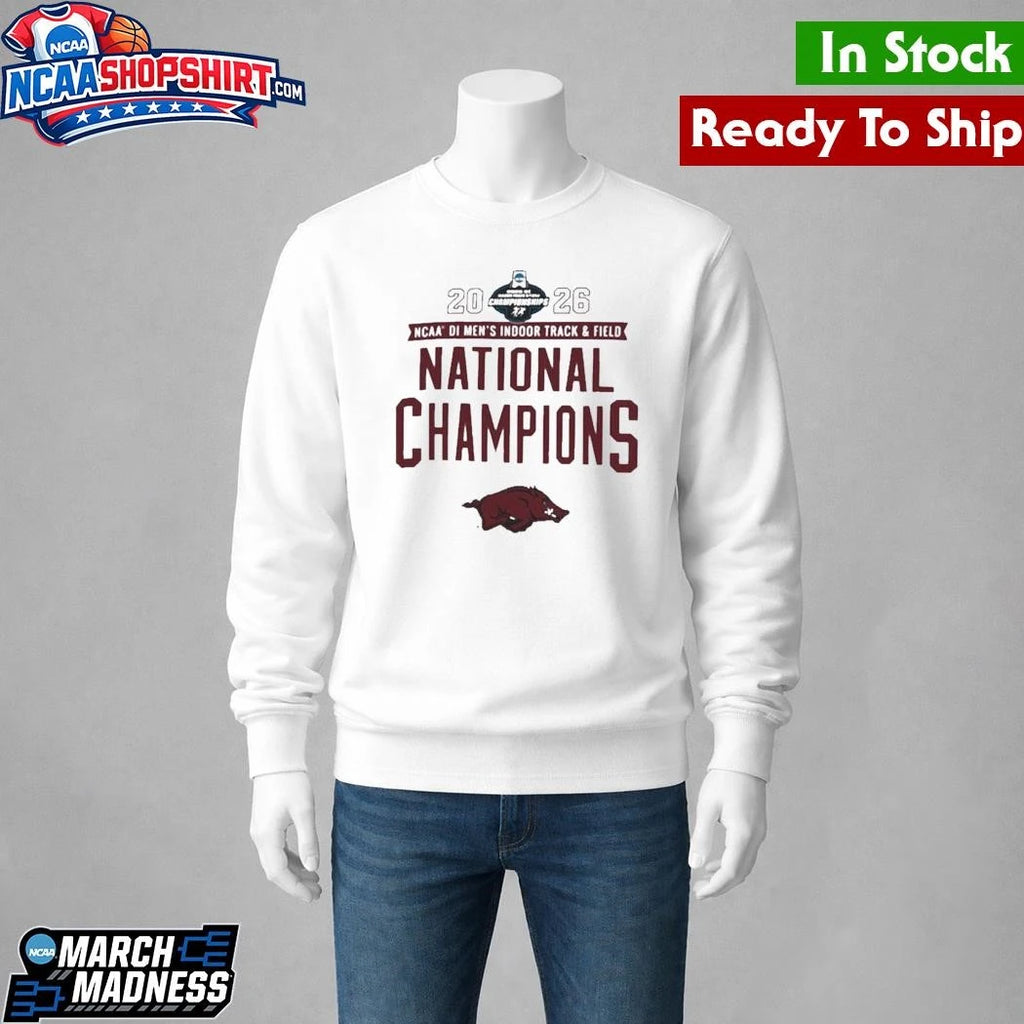 Arkansas Razorbacks 2026 NCAA Men’s Indoor Track &amp; Field National Champions Shirt