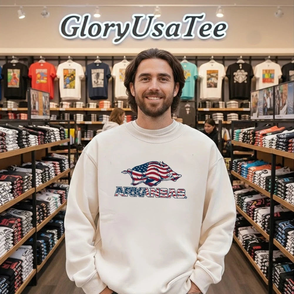 Arkansas Razorbacks Patriotic Marks Logo Stack Shirt