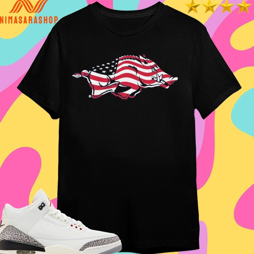 Arkansas Razorbacks Patriotic Marks Primary Logo Shirts