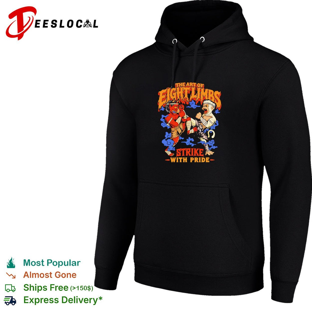 Art of eight limbs Muay Thai strike with pride cartoon fighters shirt