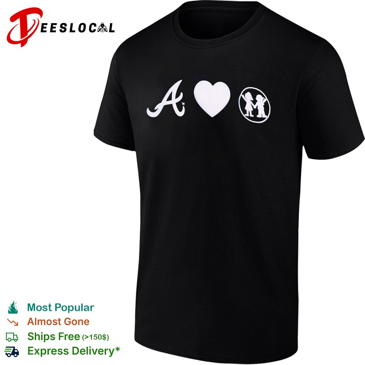 Atlanta braves heart kids shirt