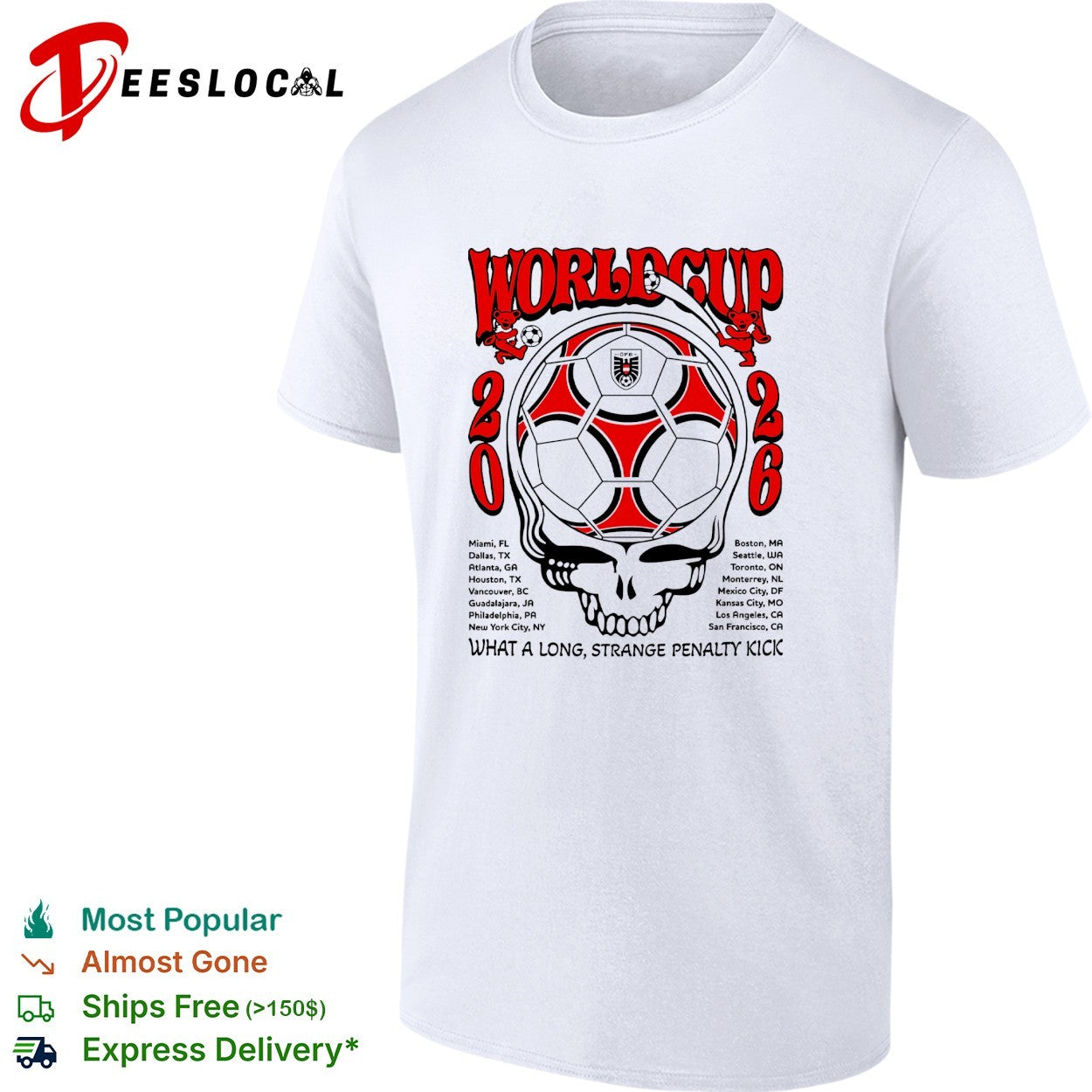 Austria World Cup 2026 Grateful Dead steal your face what a long strange penalty kick shirt