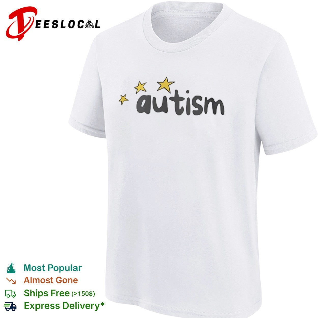 Autism with yellow stars shirt