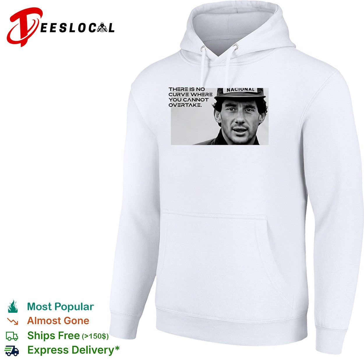 Ayrton Senna there is no curve where you cannot overtake Nacional cap shirt