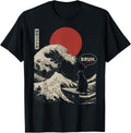 Bruh. The Great Wave Kanagawa Funny Japanese Surfing Cat T-Shirt