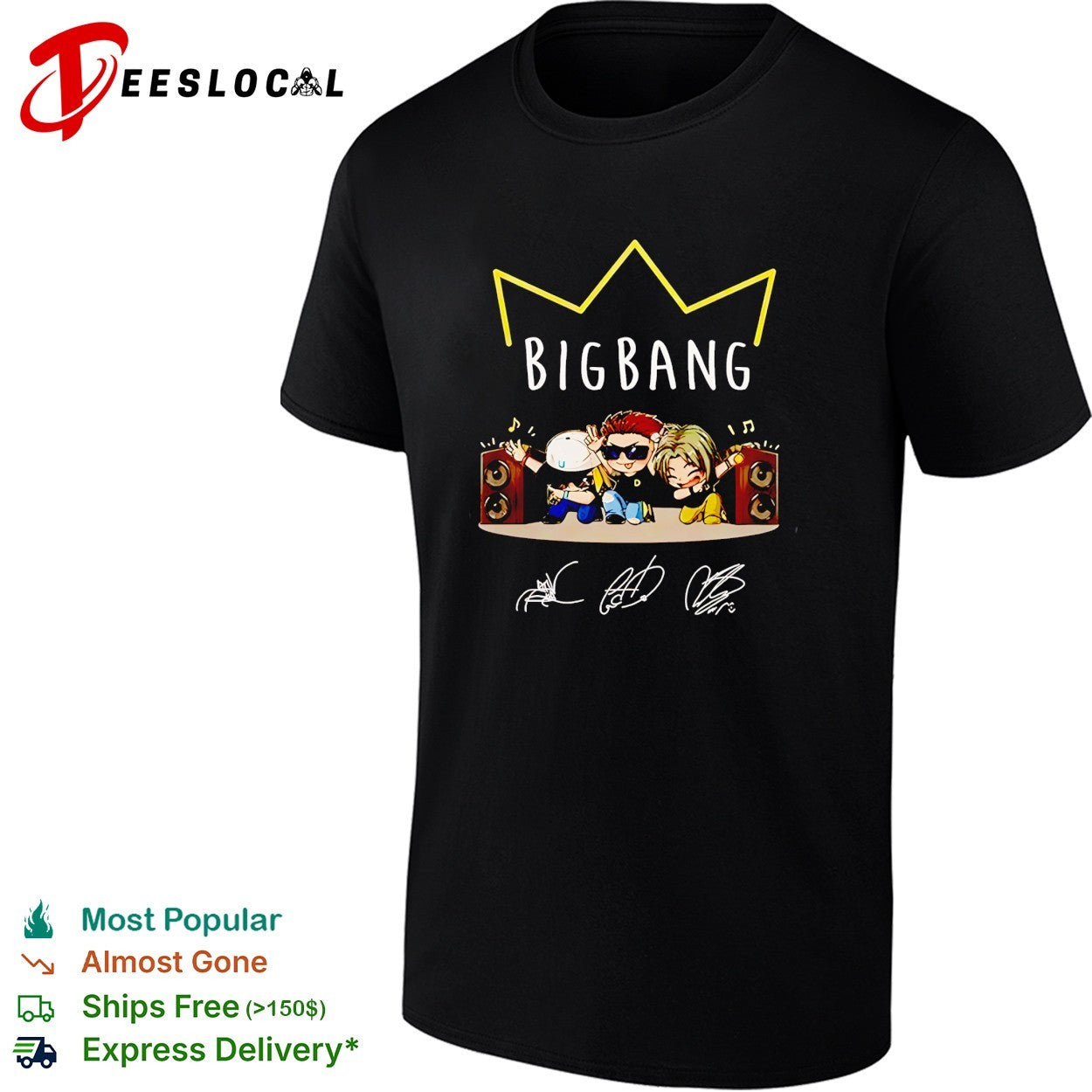 BIGBANG chibi portrait signature shirt