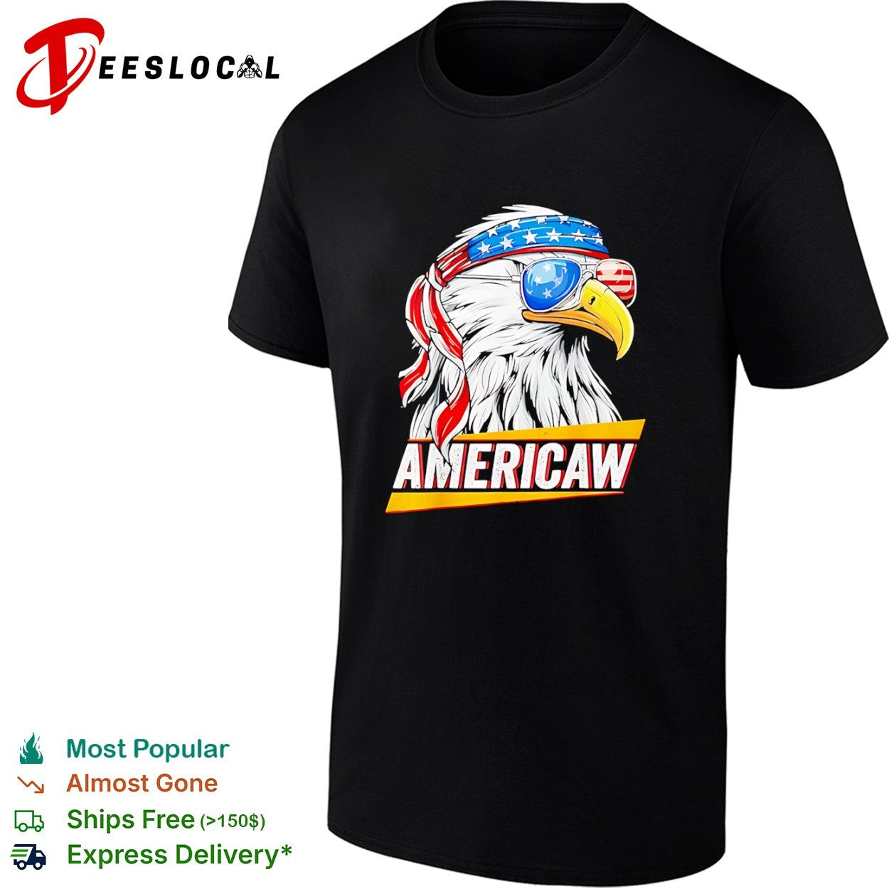 Bald eagle bandana sunglasses Americaw shirt