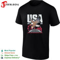 Bald eagle gripping soccer ball USA 2026 Seattle World Cup skyline shirt
