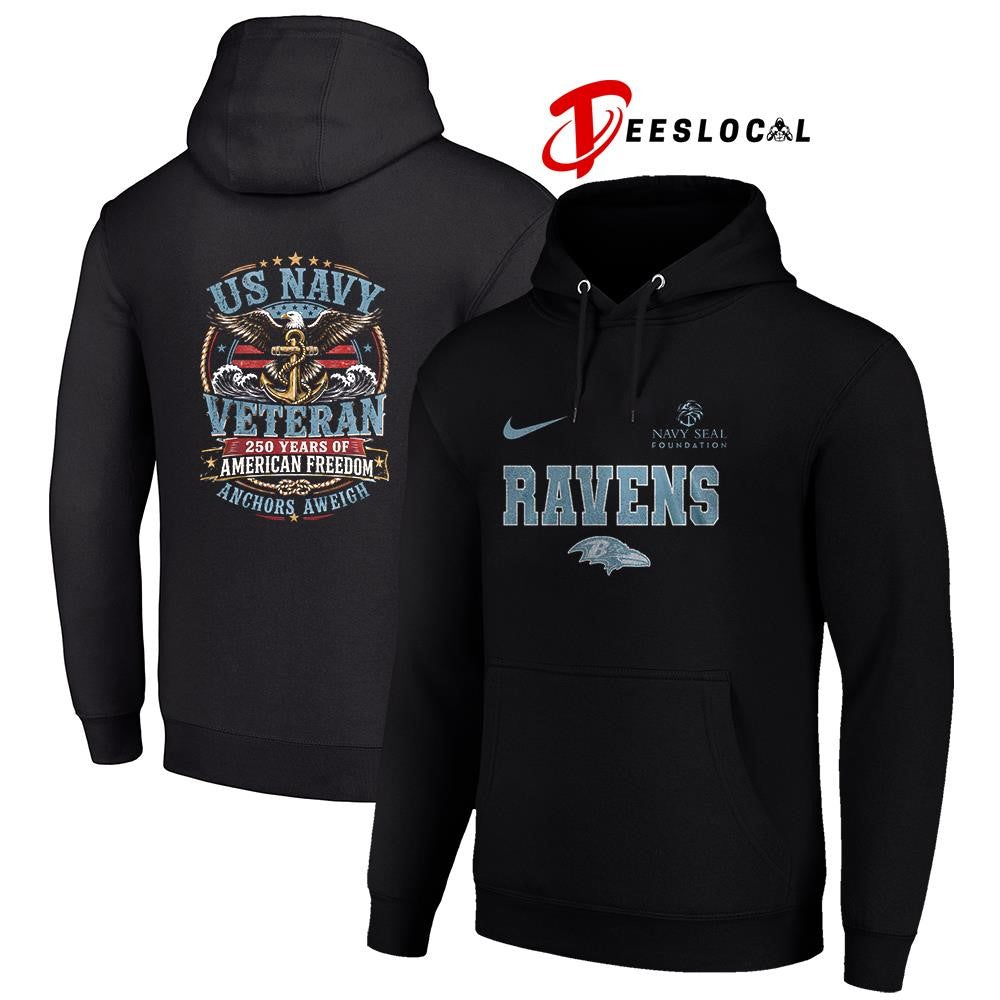 Baltimore Ravens US Navy seal foundation 250 years of American freedom anchors aweigh shirt