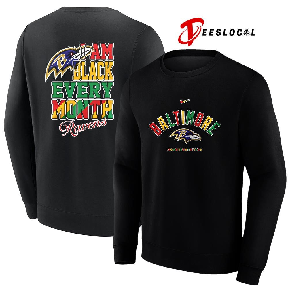 Baltimore Ravens x Juneteeth 1865 I am black every month shirt