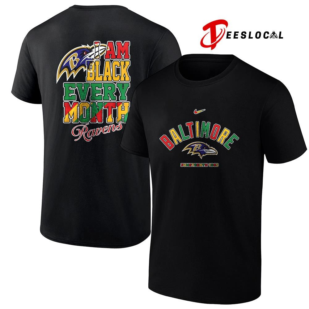 Baltimore Ravens x Juneteeth 1865 I am black every month shirt