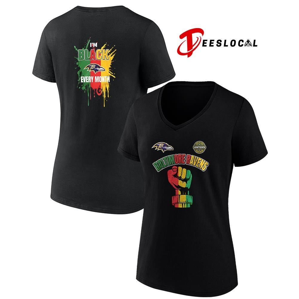 Baltimore Ravens x Juneteeth freedom I’m black every month icon shirt
