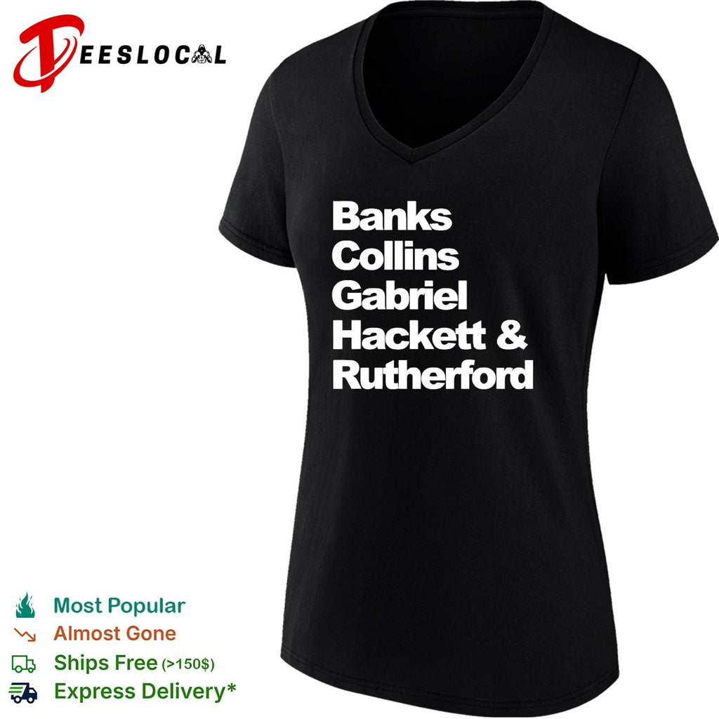 Banks Collins Gabriel Hackett and Rutherford Genesis band members shirt