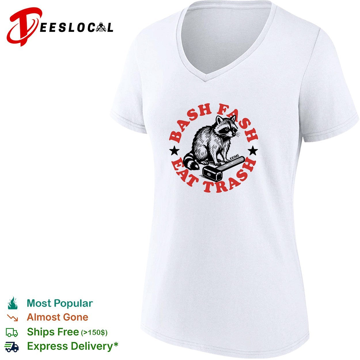 Bash fash eat trash raccoon antifa shirt