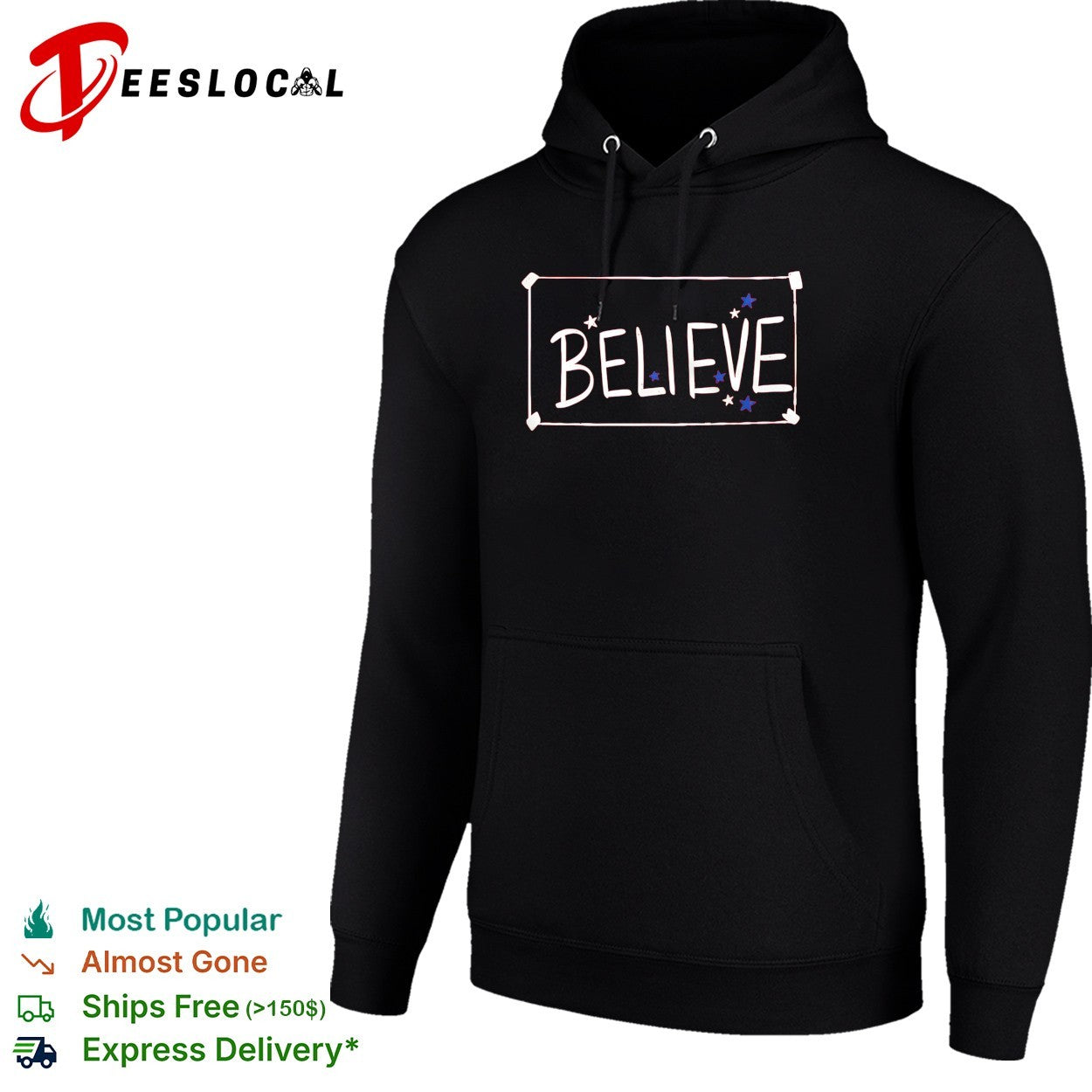 Believe American stars red pride typography shirt