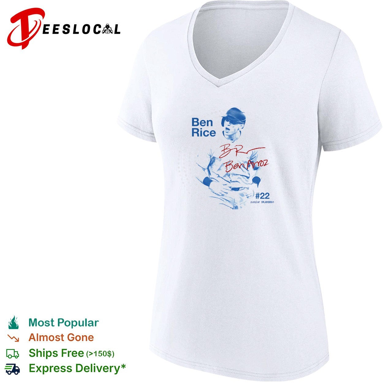 Ben Rice New York Yankees Ben Arroz portrait signature shirt