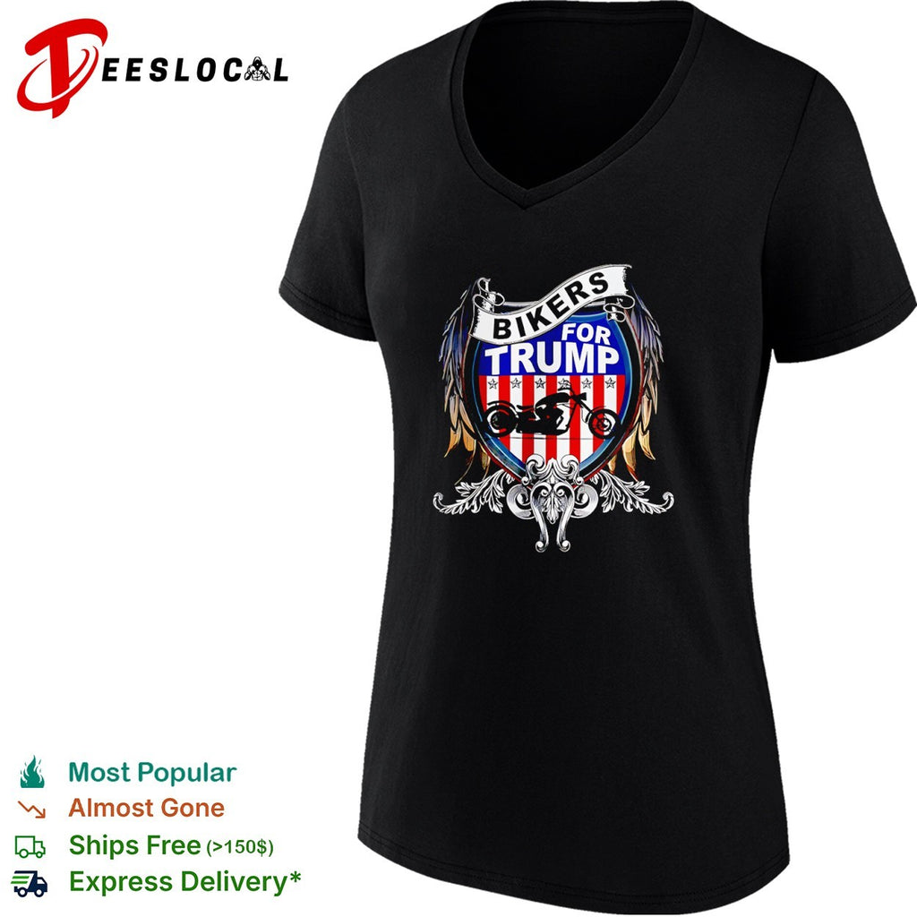 Bikers for Trump motorcycle shield shirt