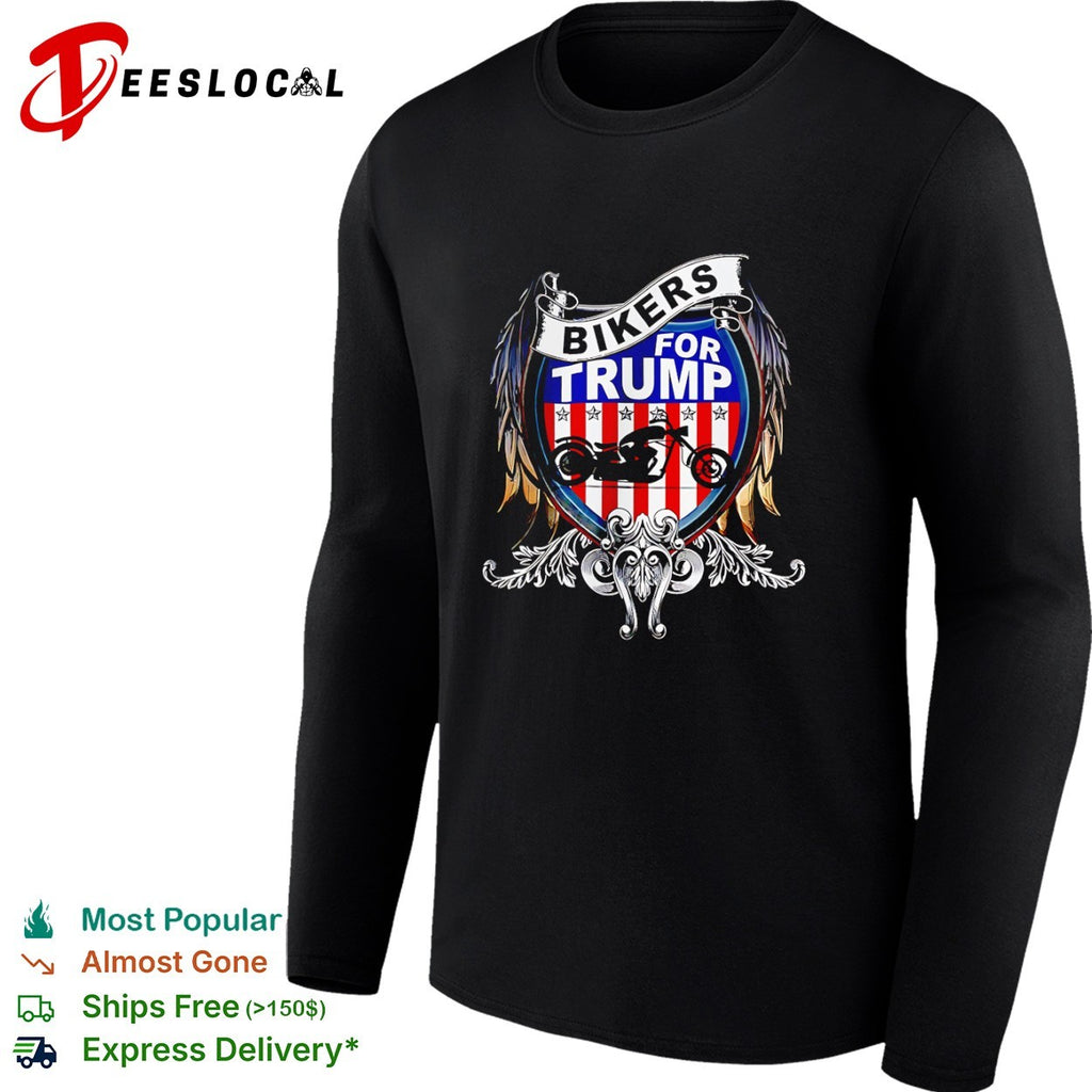 Bikers for Trump motorcycle shield shirt