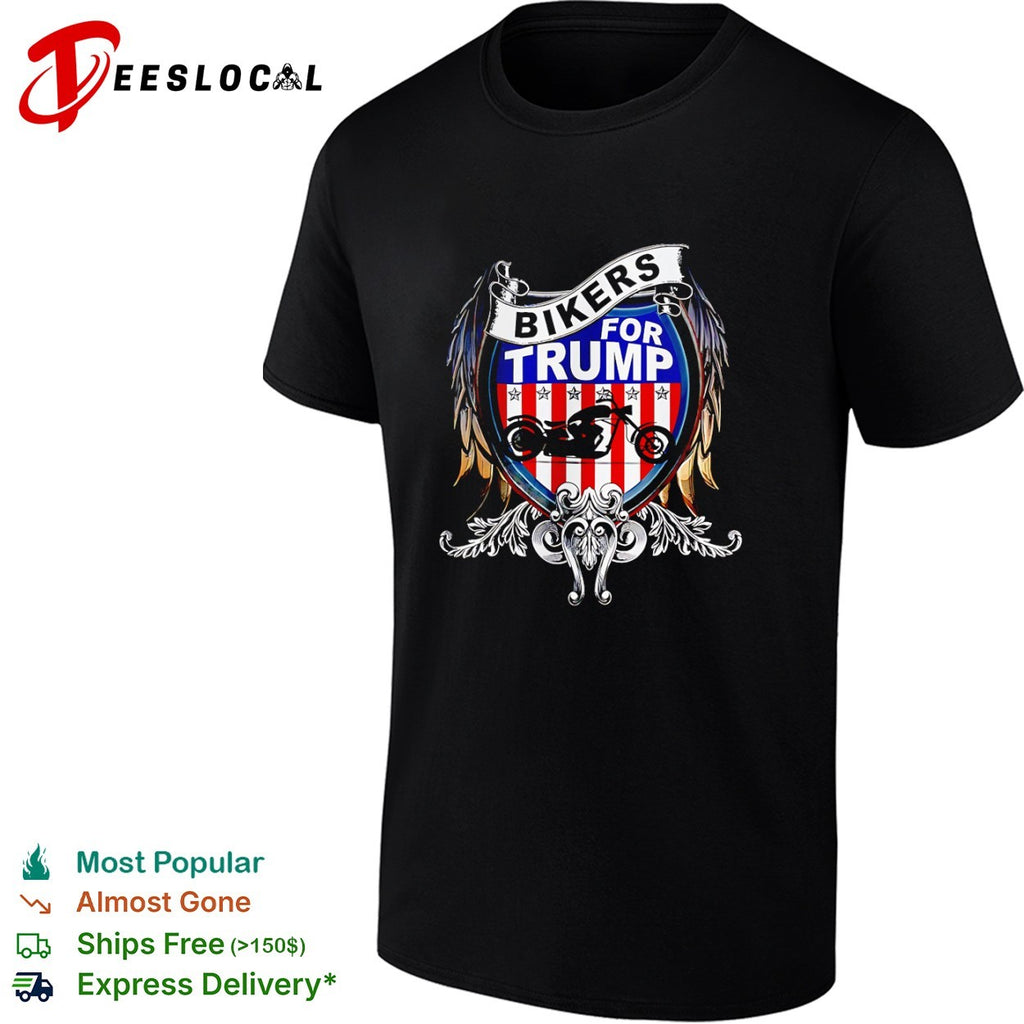 Bikers for Trump motorcycle shield shirt