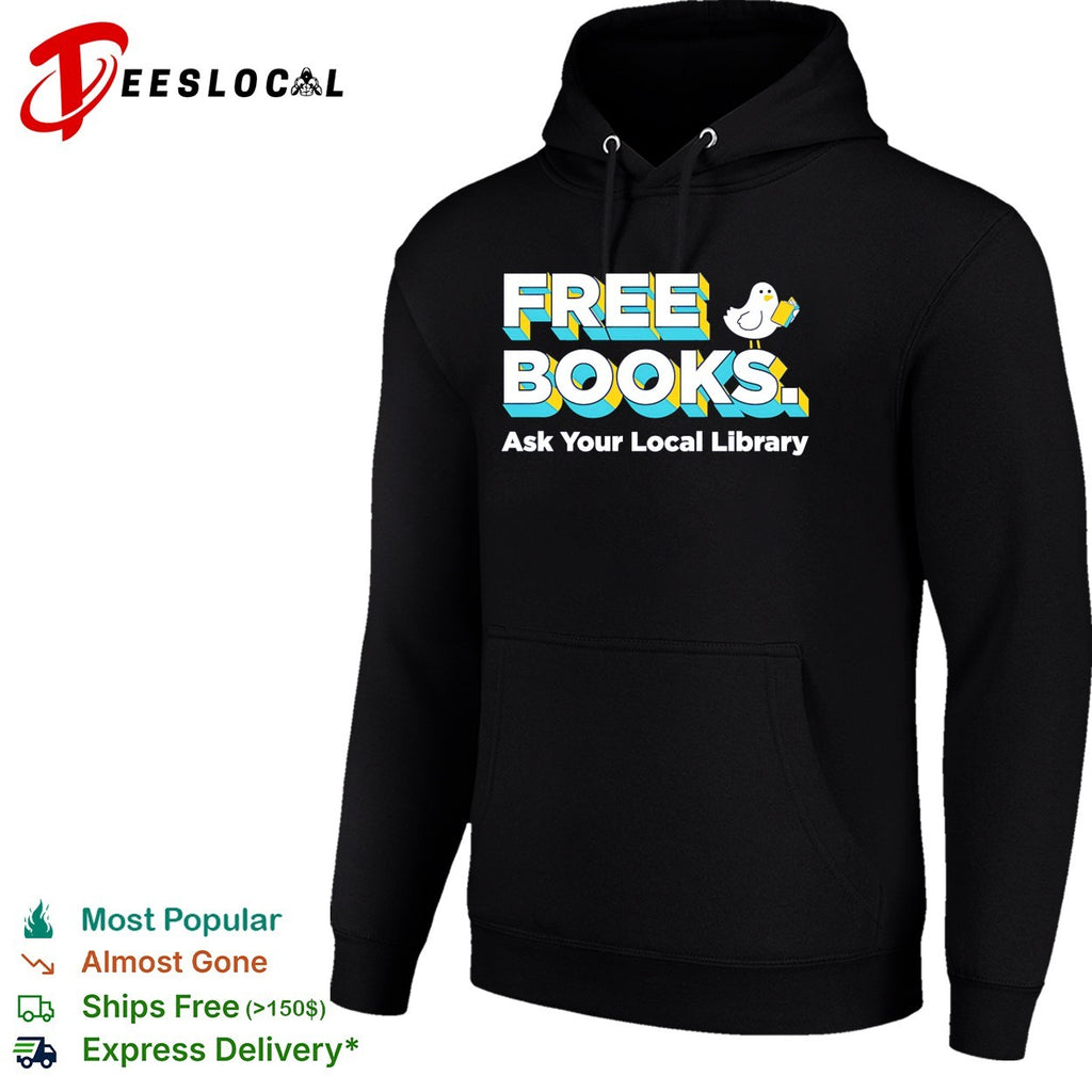 Bird reading book free books ask your local library shirt
