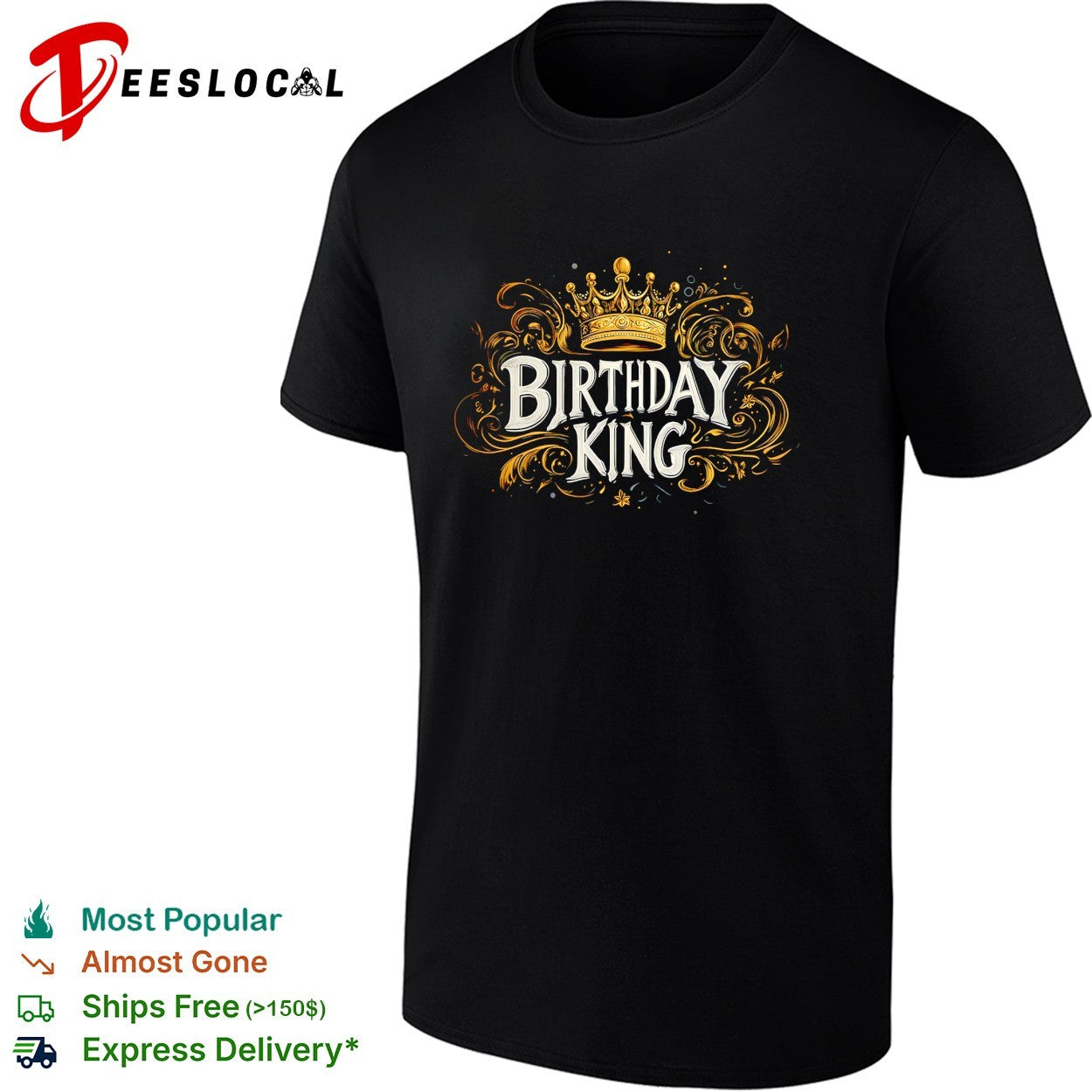 Birthday king crown vintage shirt