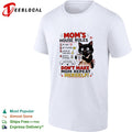 Black cat mom’s house rules don’t make mom repeat herself shirt