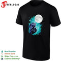 Black dog moon galaxy space shirt