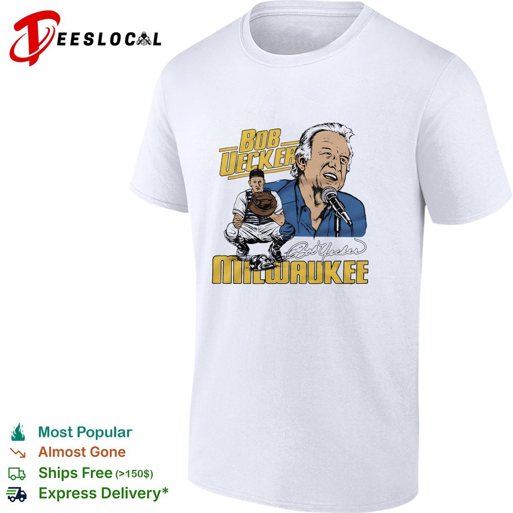 Bob Uecker Milwaukee Brewers catcher broadcaster signature shirt