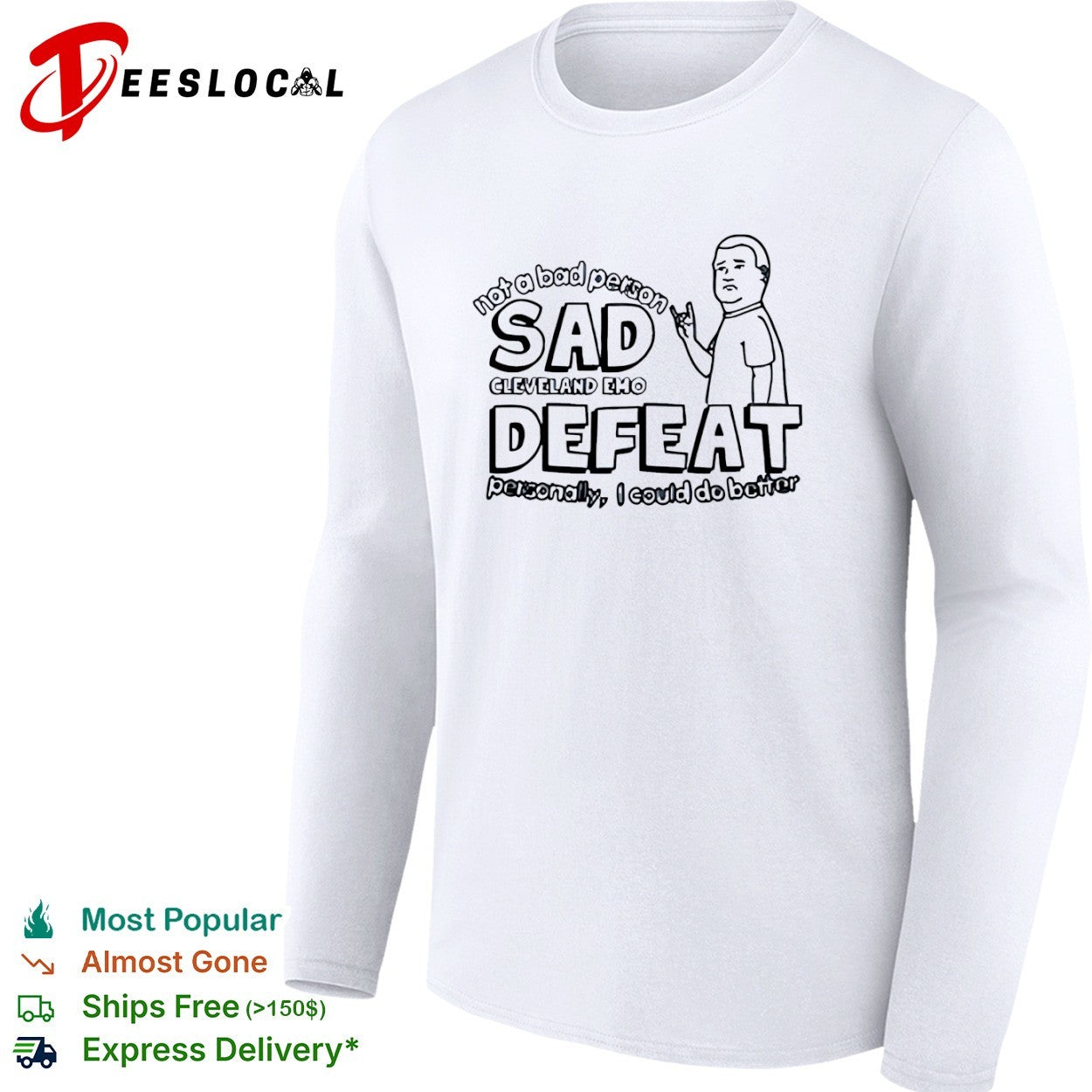Bobby Hill not a bad person sad cleveland emo defeat personally I could do better shirt