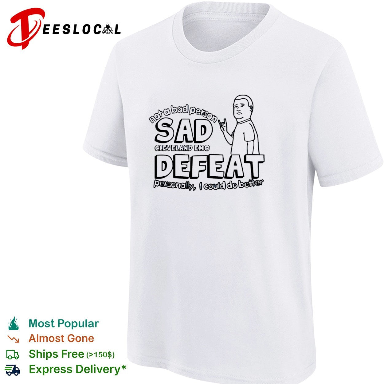 Bobby Hill not a bad person sad cleveland emo defeat personally I could do better shirt