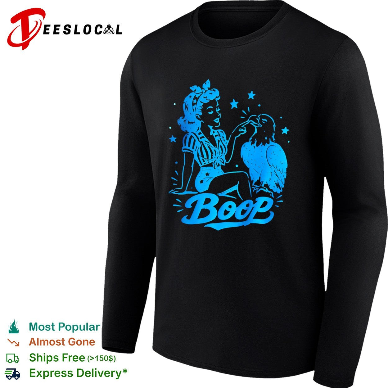 Boop Pinup Patriotic American Eagle Americana retro Shirt