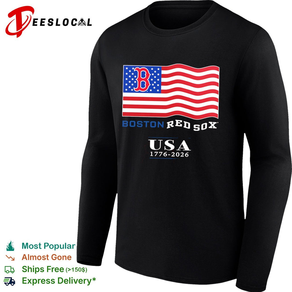 Boston Red Sox USA 1776 2026 American Flag Logo MLB Baseball shirt