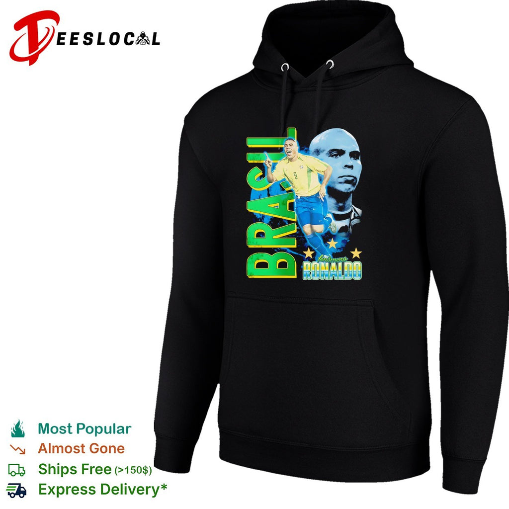 Brazil Ronaldo Fenomeno number 9 running collage shirt