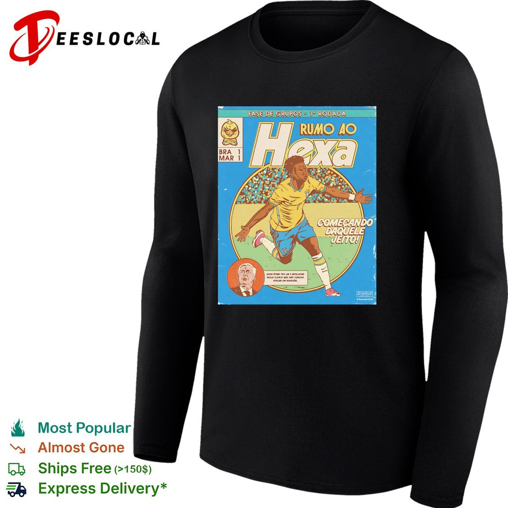Brazil Rumo ao Hexa Vinicius Jr World Cup 2026 group stage first round comic shirt